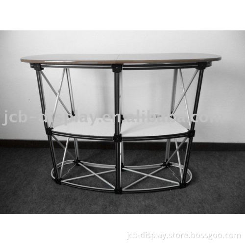 half-moon demonstration table